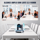 Kit Câmera PTZ Dorn 4K 20X NDI HX2 + Controladora 4D - HDMI, SDI, PoE e Monitor 5