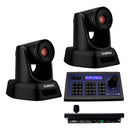 Duas Câmeras Robótica Ptz Dorn 20xh Hdmi Usb + Controladora Cor Preto