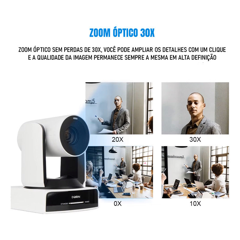 Câmera Dorn 30xz 4k 60fps Ndi Hx Onvif Hdmi Usb Rj45 3d-sdi