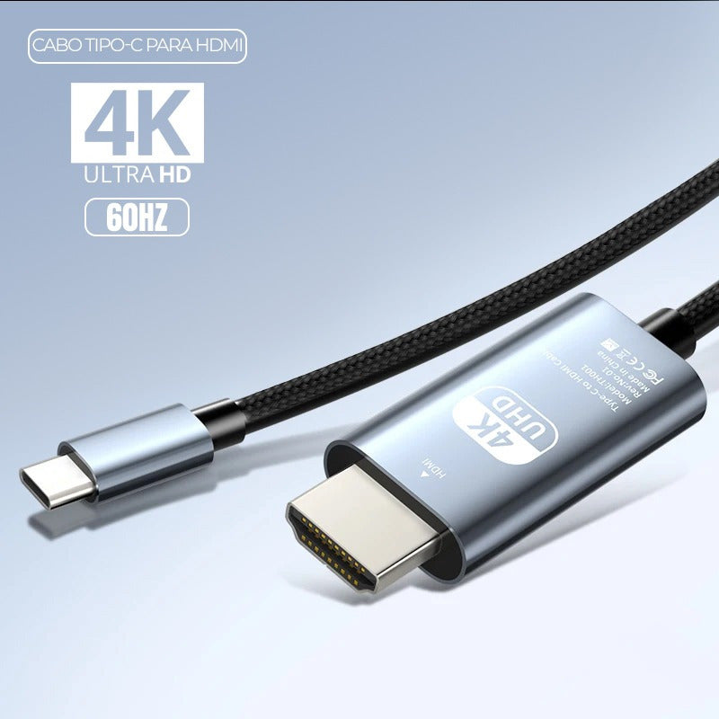 Cabo Usb-c Para Hdmi 2m 4k 60hz Dorn Ultra Silver