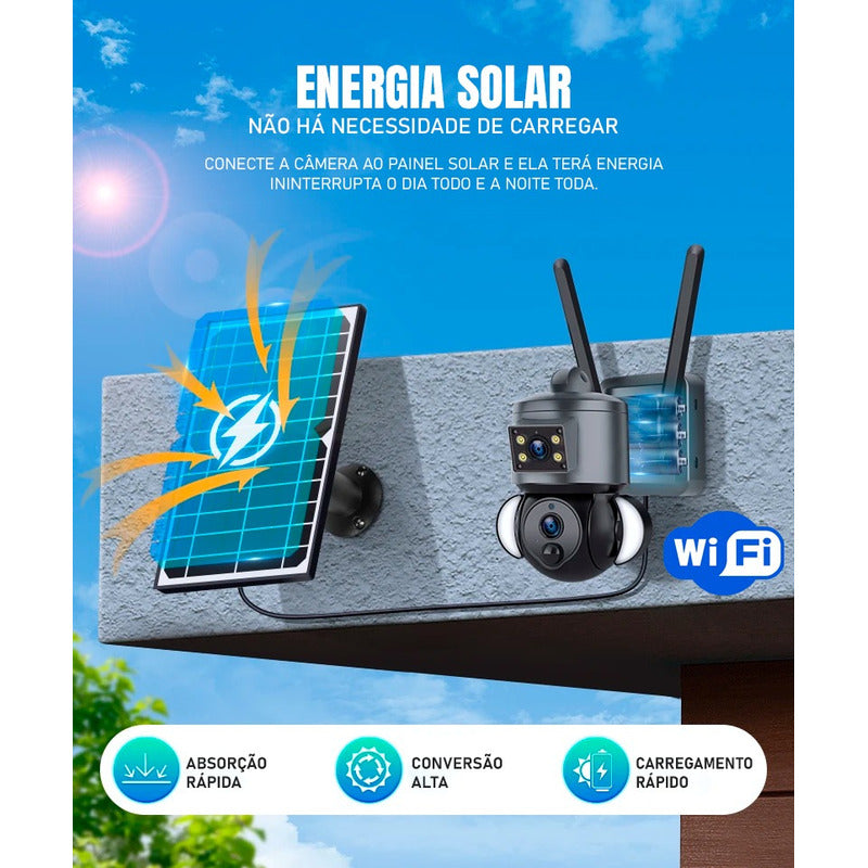 Câmera De Segurança Dorn 4g 4k Ptz Solar Motorizada
