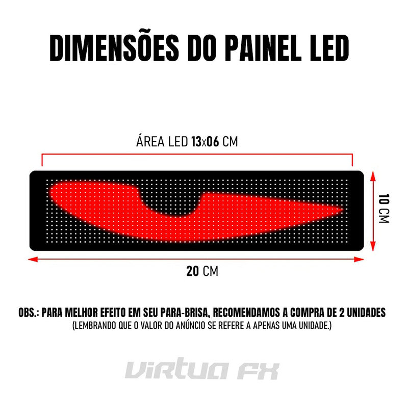 Tela Led Flexível 20x10cm Imagens E Animações Colorido