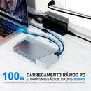Dockstation Hub Usb-c Dorn Displaylink 2x Displayport e 2x Hdmi para Multitelas+ Fonte 100w
