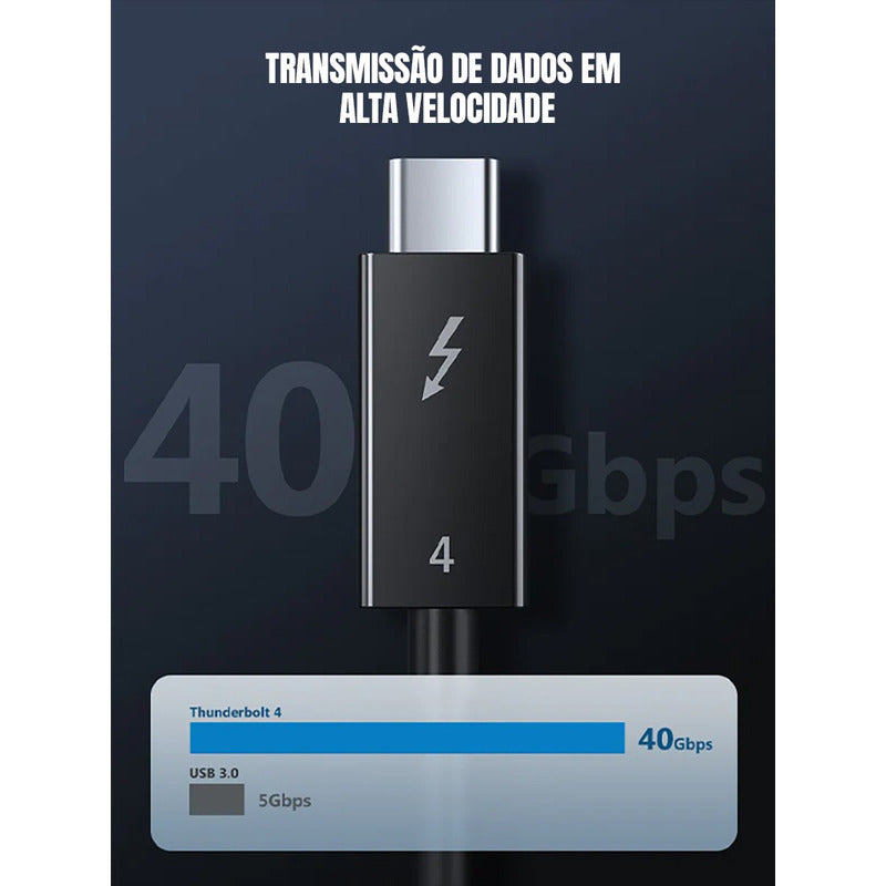 Cabo Dorn Thunderbolt 4 1m 8k@60hz Usb-c Ouro