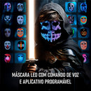 Máscara LED Virtua FX com Reconhecimento de Voz - 3.600 LEDs RGB e App para Festas e Cosplay