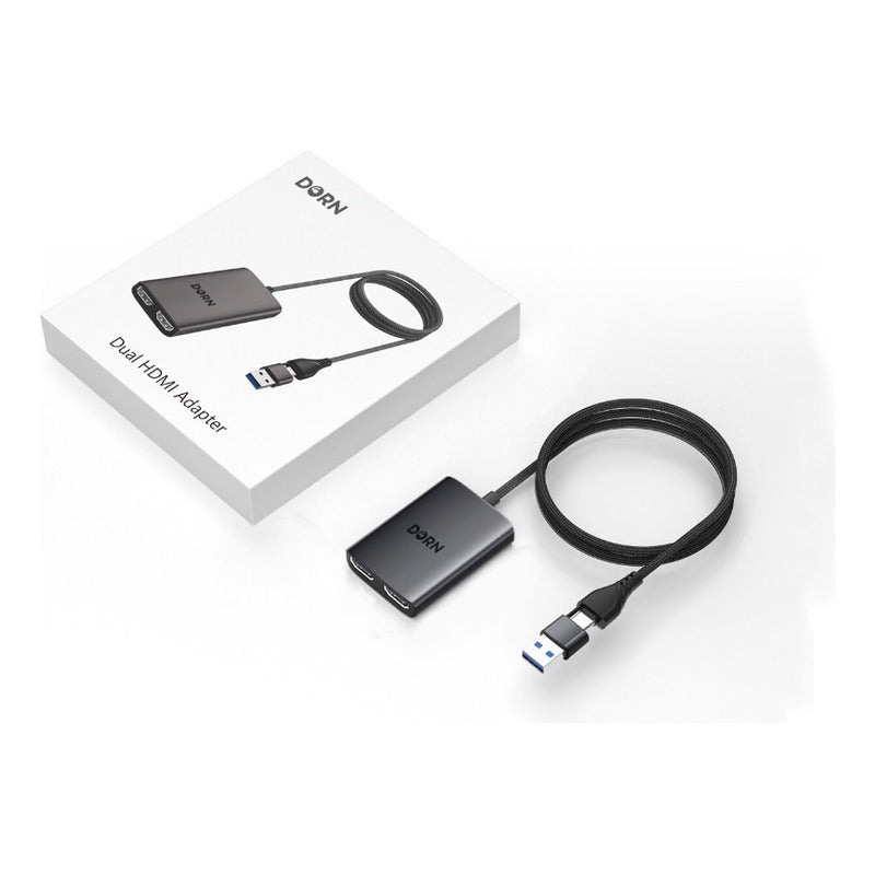 Adaptador Usb 3.0 1x2 Duplo Hdmi P/ Extensor De Tela Windows