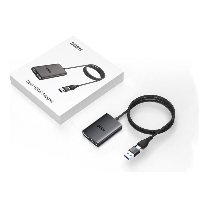 Adaptador Usb 3.0 1x2 Duplo Hdmi P/ Extensor De Tela Windows