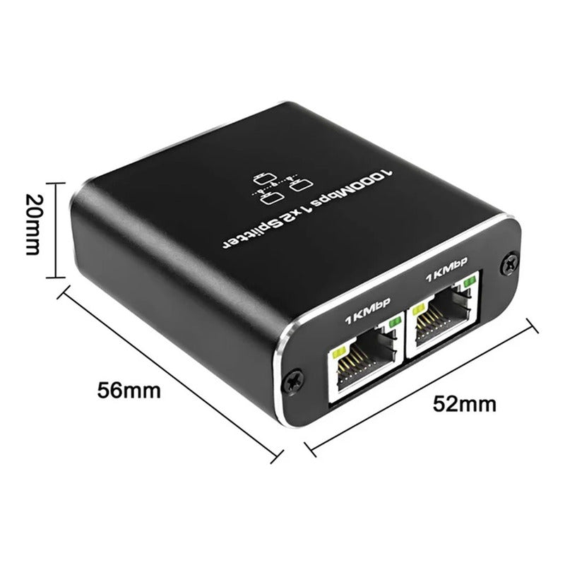 Switch Extensor Internet 1x2 Saídas Para Cabo De Rede Rj45