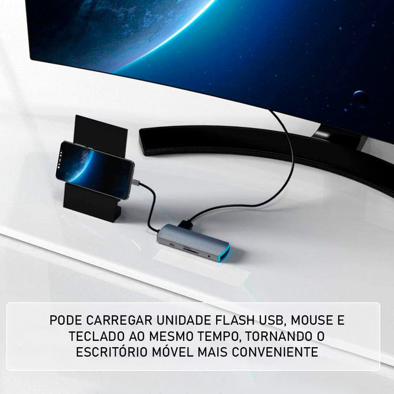 Hub Usb Basix Blue Pro 3.0/usb-c/3.1 Hdmi 5gbps.