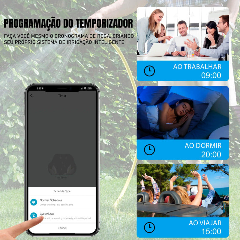 Irrigador Automático Bt Temporizador Hortas Jardins Fujin