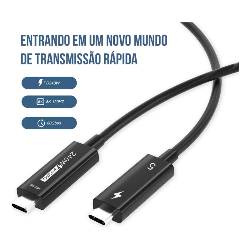 Cabo Thunderbolt 5 100cm Usb-c 8k 120hz 240w Dorn