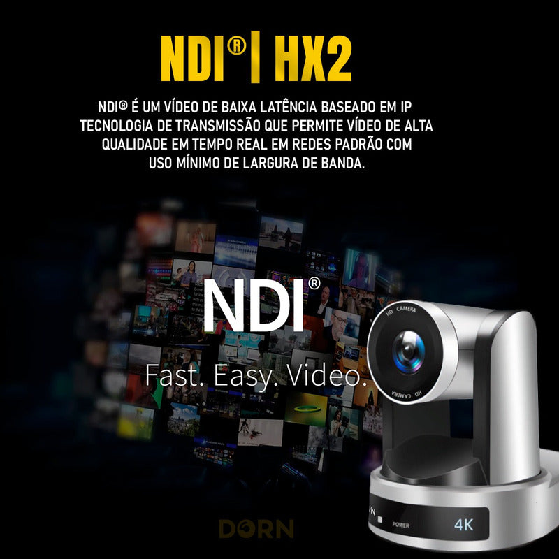 Câmera Dorn Ptz Zoom 20x 4k Hdmi Usb Sdi Rj45