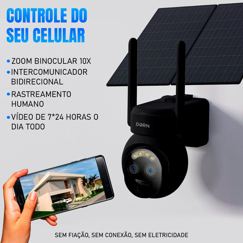 Câmera De Segurança Dorn 4g 4k Ptz Solar Motorizada