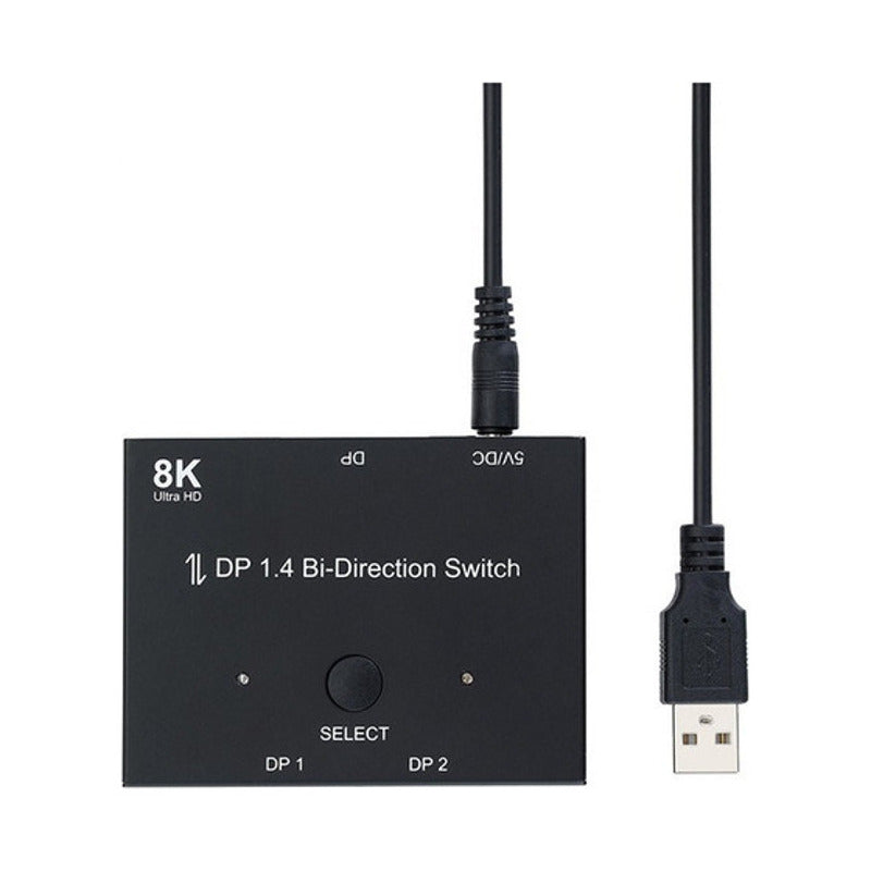 Switch Displayport Bi Direcional 1x2 2x1 8k 30hz 4k 120hz Br