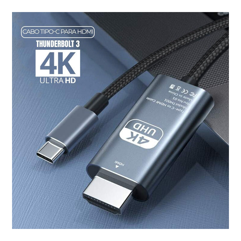 Cabo Usb-c Para Hdmi 2m 4k 60hz Dorn Ultra Silver