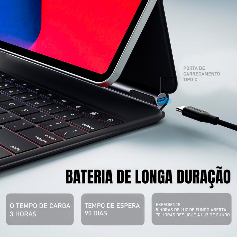 Teclado Dorn Magic Para iPad 12.9 Gen 3º 4º 5º 6º E Air 13