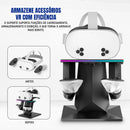 Base Dock Carregamento VR Virtua FX - Suporte Meta Quest 3/2/Pro, USB-C Magnético e Iluminação RGB