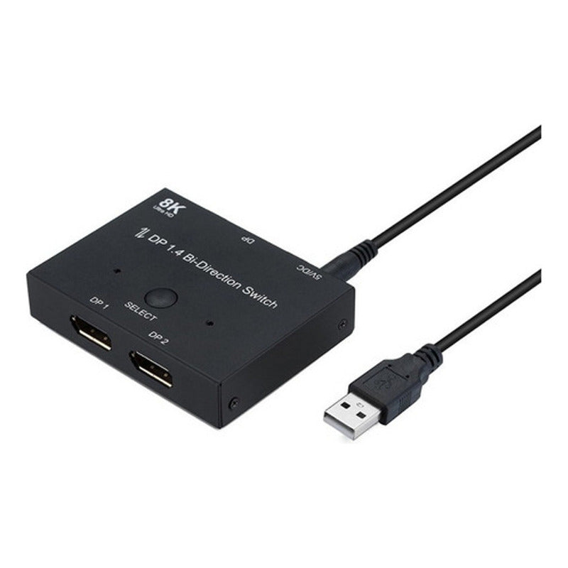 Switch Displayport Bi Direcional 1x2 2x1 8k 30hz 4k 120hz Br