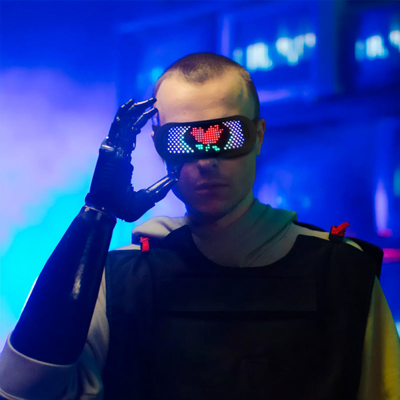 Óculos Led Rgb Bluetooth Festa Dj Carnaval - Virtua Fx Cor Preto