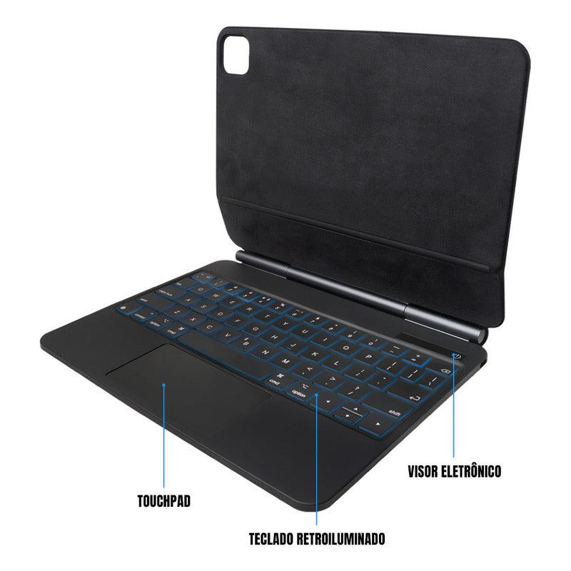 Teclado Dorn Rgb Magic Preto Para iPad 11 Pro E Air