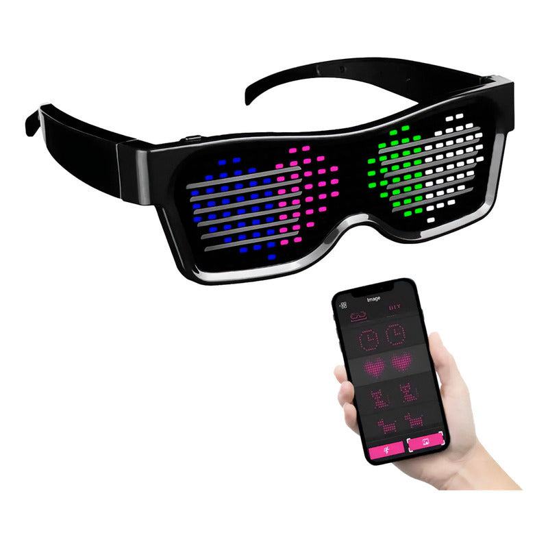 Óculos Led Bluetooth Festa Rave Balada Dj - Virtua Fx Cor Preto