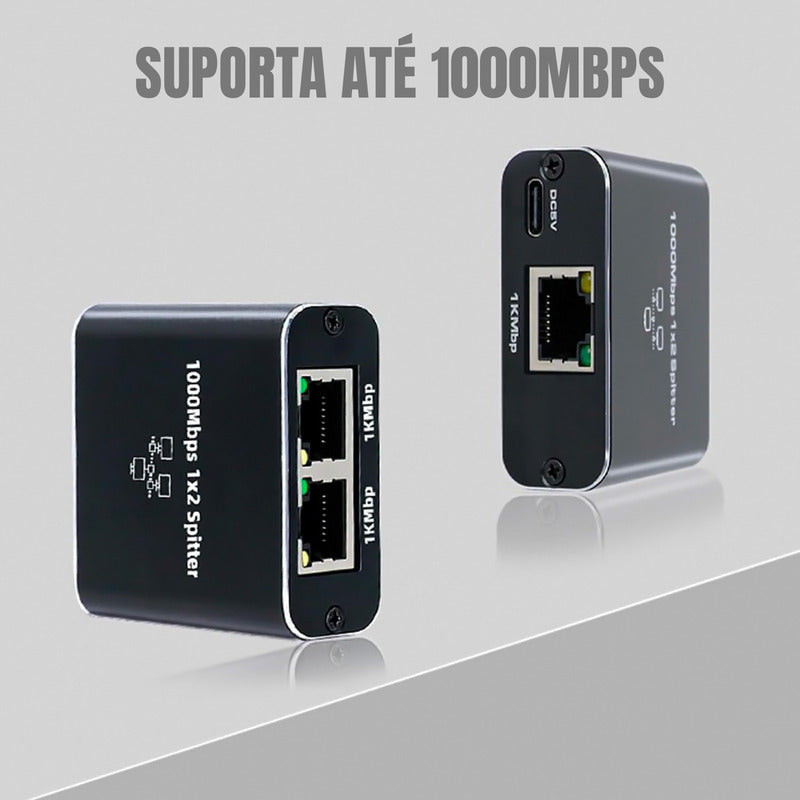 Switch Extensor Internet 1x2 Saídas Para Cabo De Rede Rj45