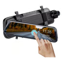 Espelho Retrovisor DVR Dorn - Câmeras Frontal e Ré 1080P, Tela Touch 9,66", Visão Noturna Sony