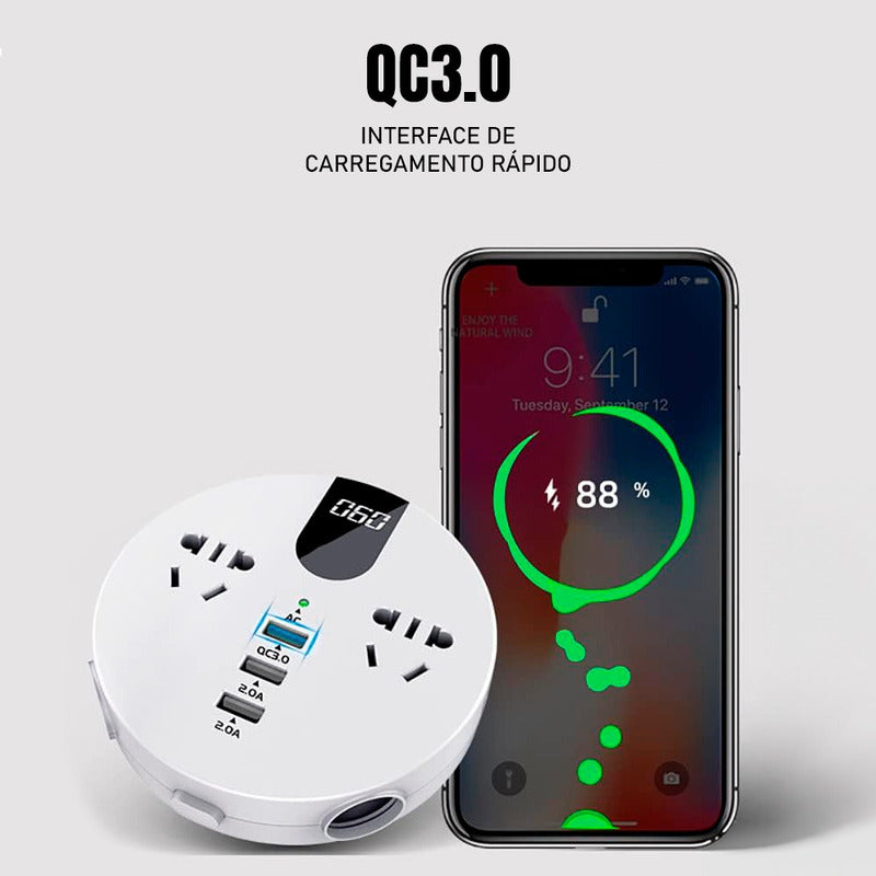 Inversor Conversor Tomada Carro 550w 12v P/220v Usb Veicular