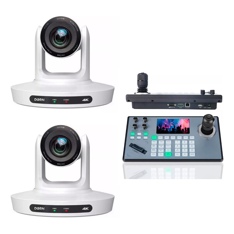 Duas Câmeras Robótica Dorn Ptz 4k 20x + Controladora