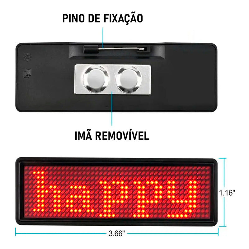 Mini Placa Led Painel Eletrônico Para Crachá Completo