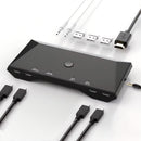 Switch KVM Dorn para Compartilhar Tela e USB entre 2 Dispositivos USB-C Thunderbolt ou Notebooks -  4K 60HZ e PD 100W