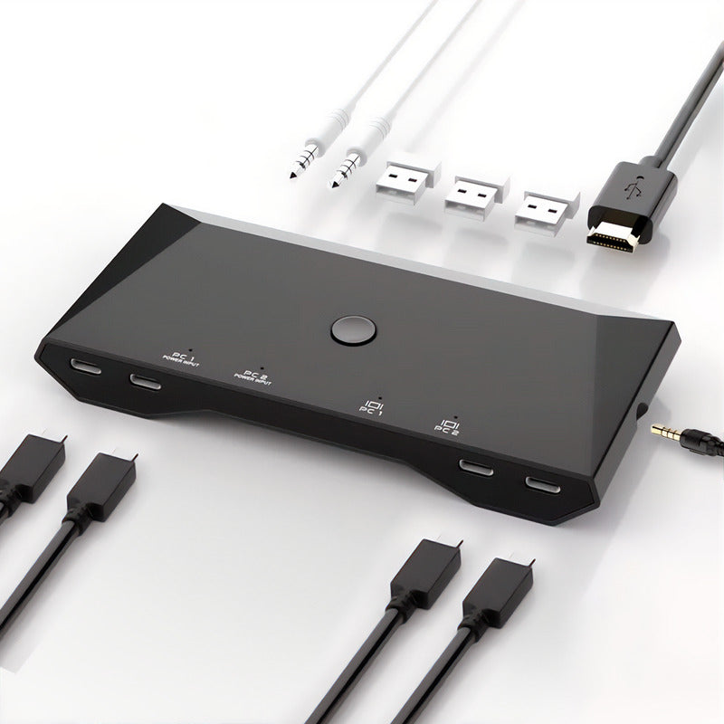 Switch Dorn Kvm 3x Usb 1 Monitor P2 Para 2 Notebooks