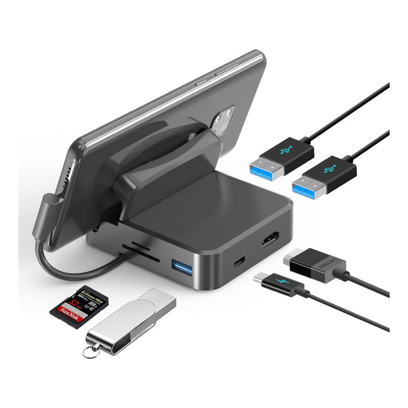 Hub Adaptador E Dock Station Hdmi 4k / Usb 3.0 Para Android