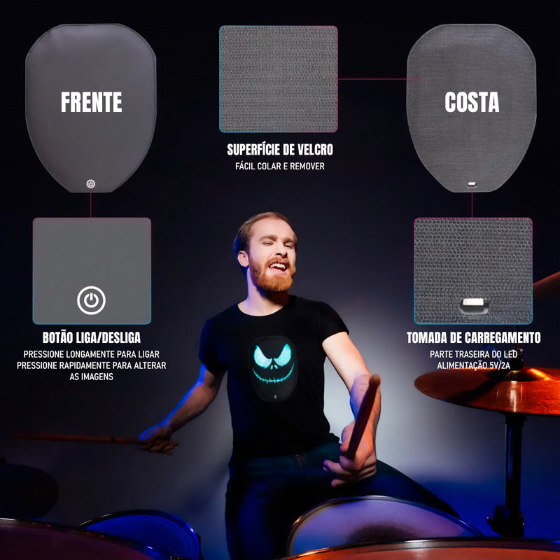 Camiseta Led Para Imagens, Textos E Animações - Virtua Fx