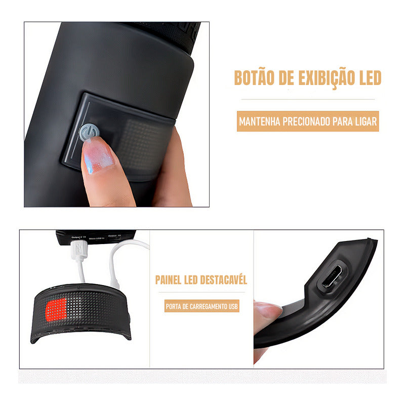 Garrafa Squeeze Agua Esportiva Com Painel Led Personalizavel
