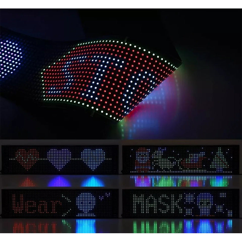 Tela Led Flexível 20x10cm Imagens E Animações Colorido