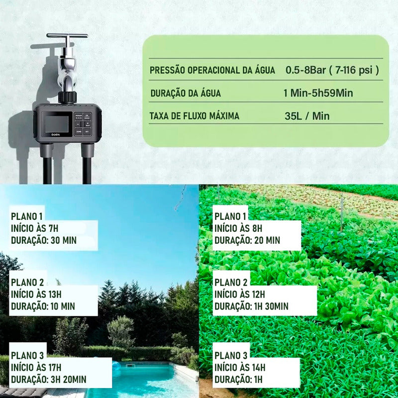 Temporizador P Torneira Mangueira Programável Água Irrigação