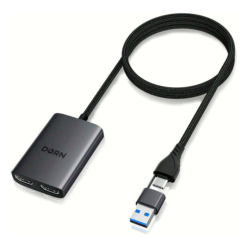 Adaptador Usb 3.0 1x2 Duplo Hdmi P/ Extensor De Tela Windows