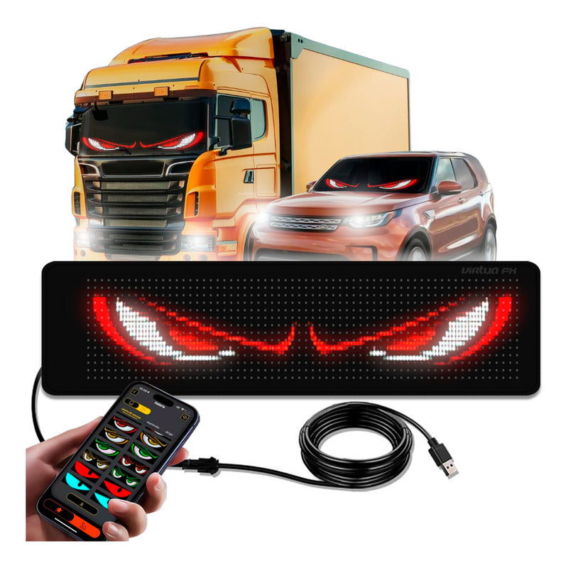 Tela Led Flexível 180x20cm Para Caminhões - Animações Textos