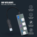 Hub USB Dorn 3.0 4 Portas - Conexão Dupla Type-A/Type-C, 5 Gbps, Alta Velocidade