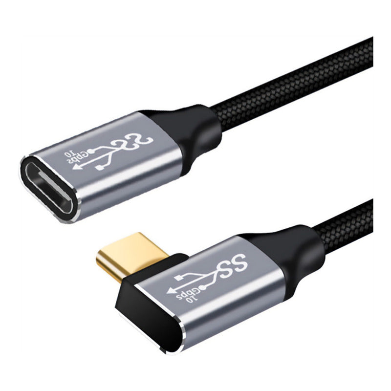 Extensor Usb Tipo C 3.1 Gen2 P/ Usb C Fêmea 10gbps 3mt 90º