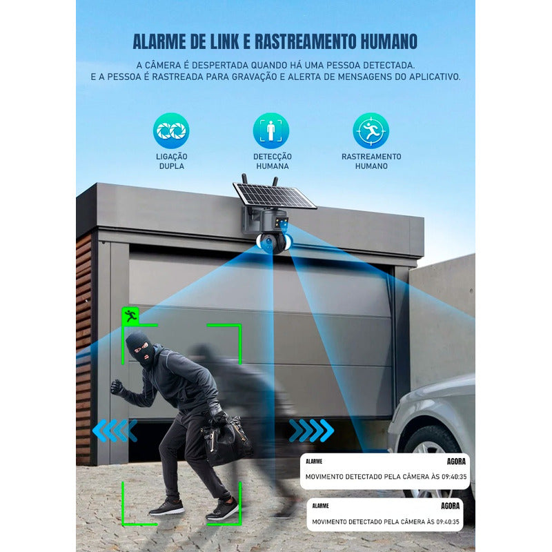 Câmera De Segurança Dorn 4g 4k Ptz Solar Motorizada