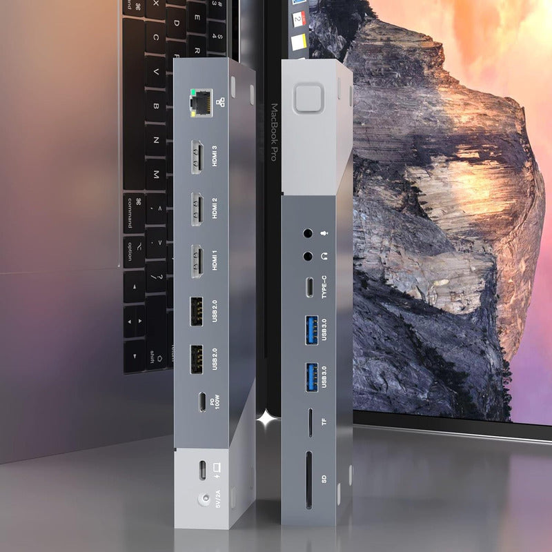 Hub Usb Dorn 15 Portas Usb-c Displaylink 3 Monitores.