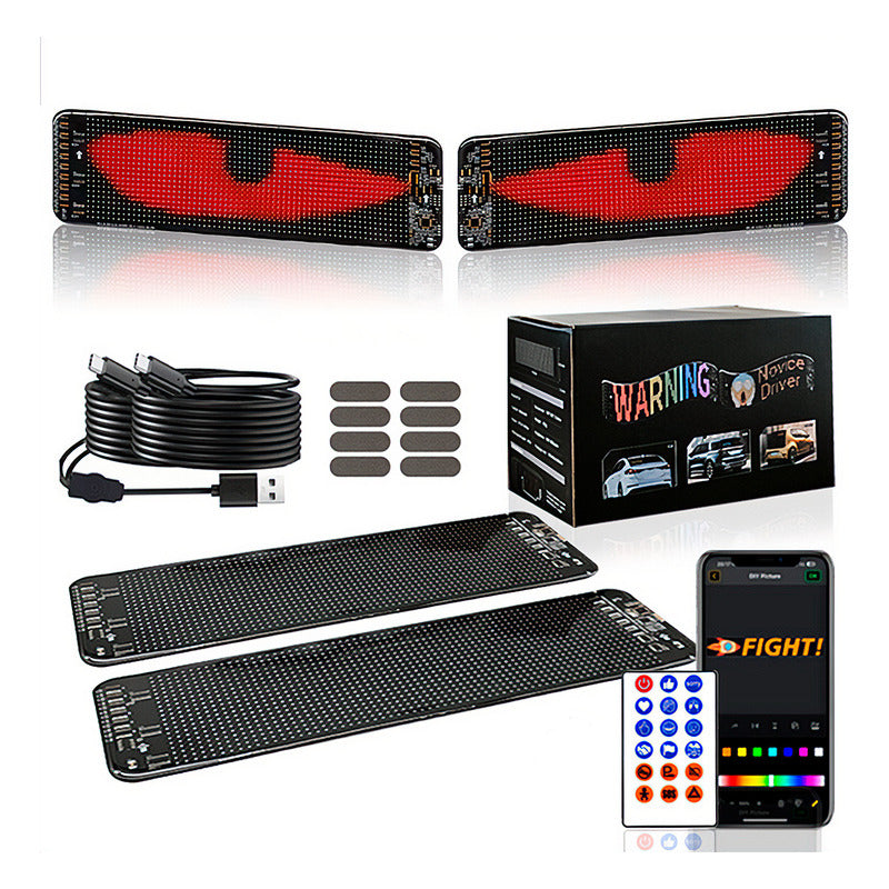 Tela De Led Flexível 60x12cm 2 Peças Para Carros E Caminhões