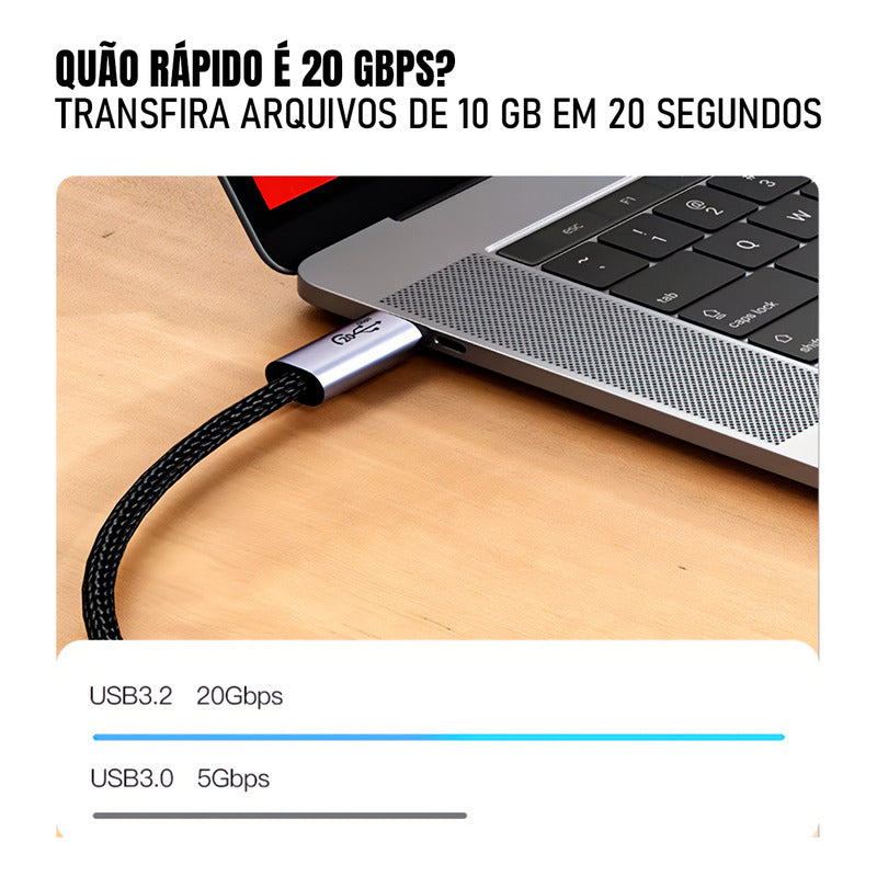 Cabo Dorn Ultra Thunderbolt 3m 4k Usb-c Blindado 240w