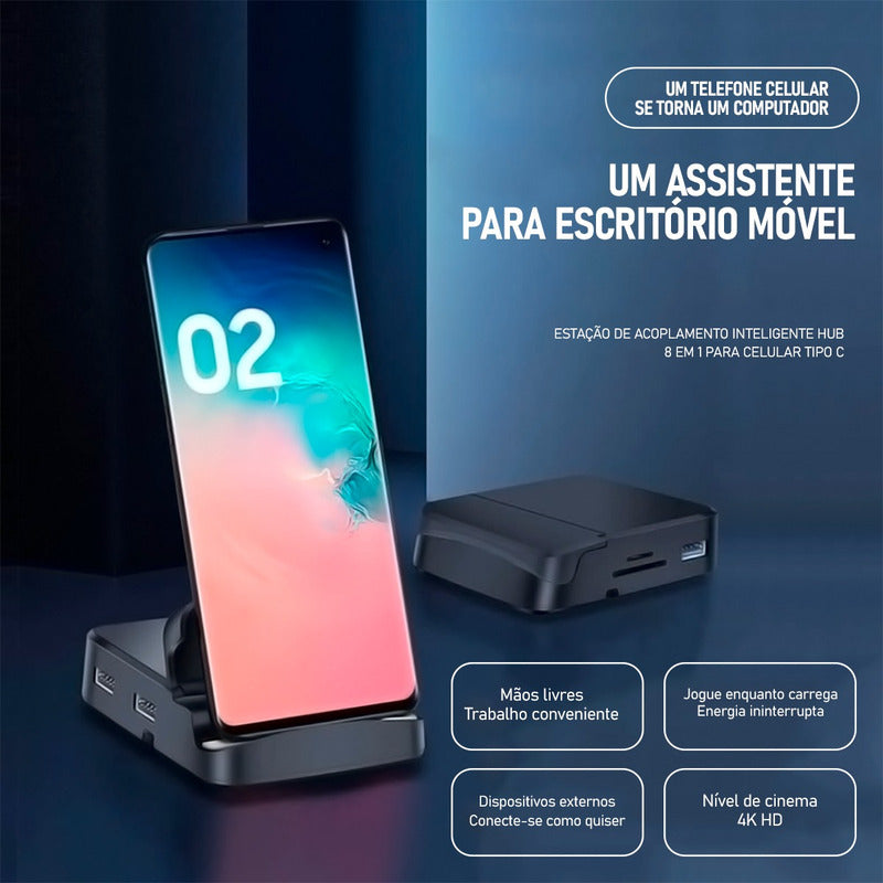 Dock Station Dex Para Android Com Hdmi 4k / Usb 3.0 / Sd