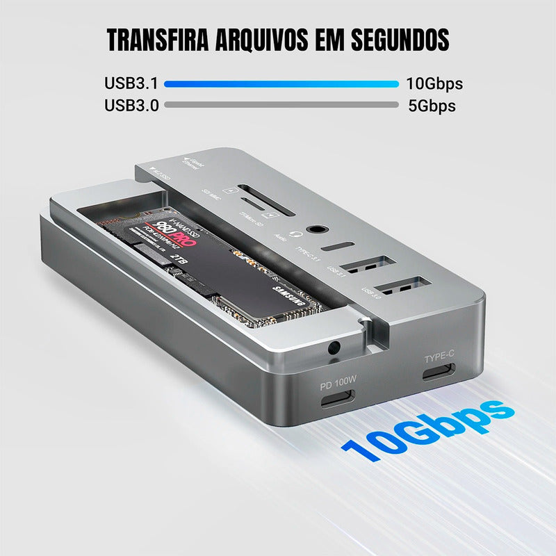 Hub Case Ssd Nvme M.2 Thunderbolt 3/4 Hdmi, Rj45, Usb