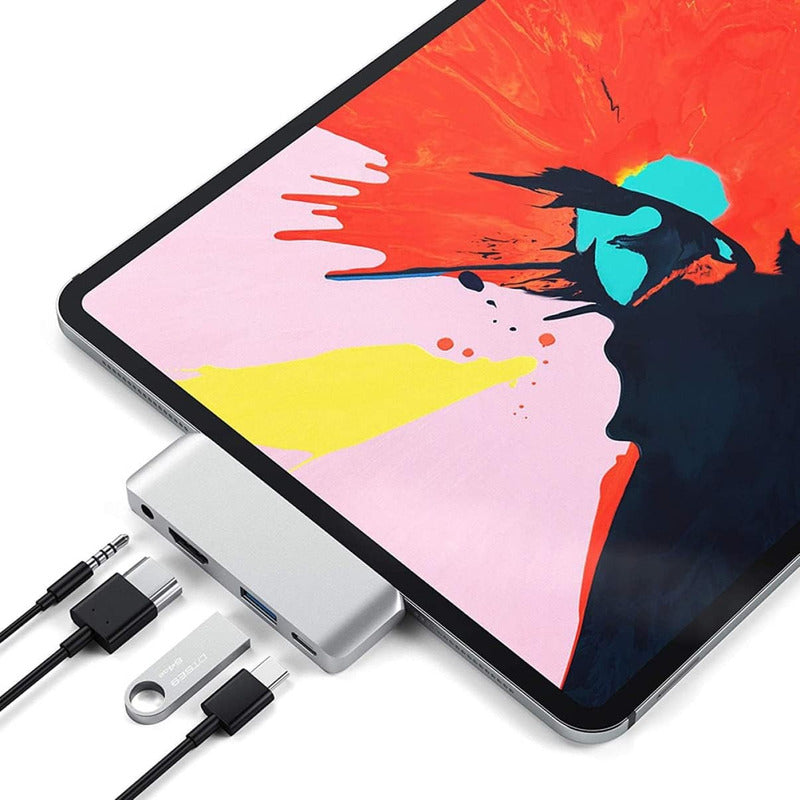 Hub Adaptador Usb-c Para Hdmi / Usb 3.0 / Usb-c / Audio P2