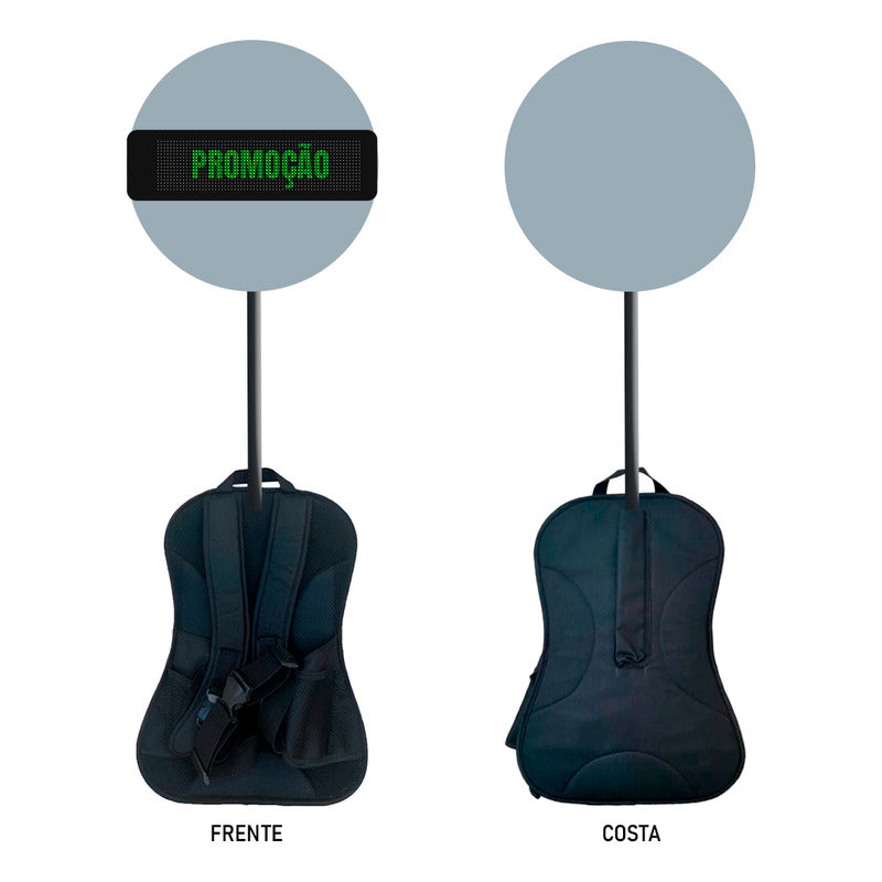 Mochila Pirulito Eventos Ações + Painel Led Personalizável