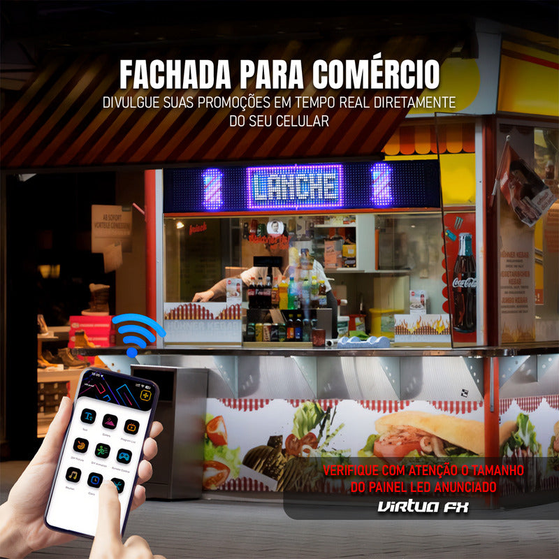 Tela De Led Flexível 64x14cm 2 Peças Para Carros E Caminhões
